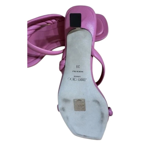 Jimmy Choo Diosa 50 Pink Leather Mules Square Toe Heels EU 39 US 8.5 Box - Picture 14 of 16